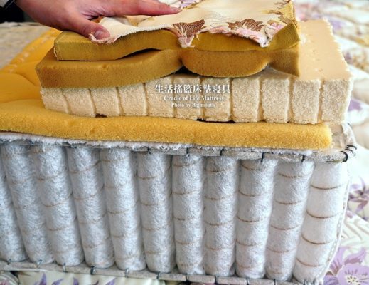恩典床墊剖面：柔軟層與水冷膠